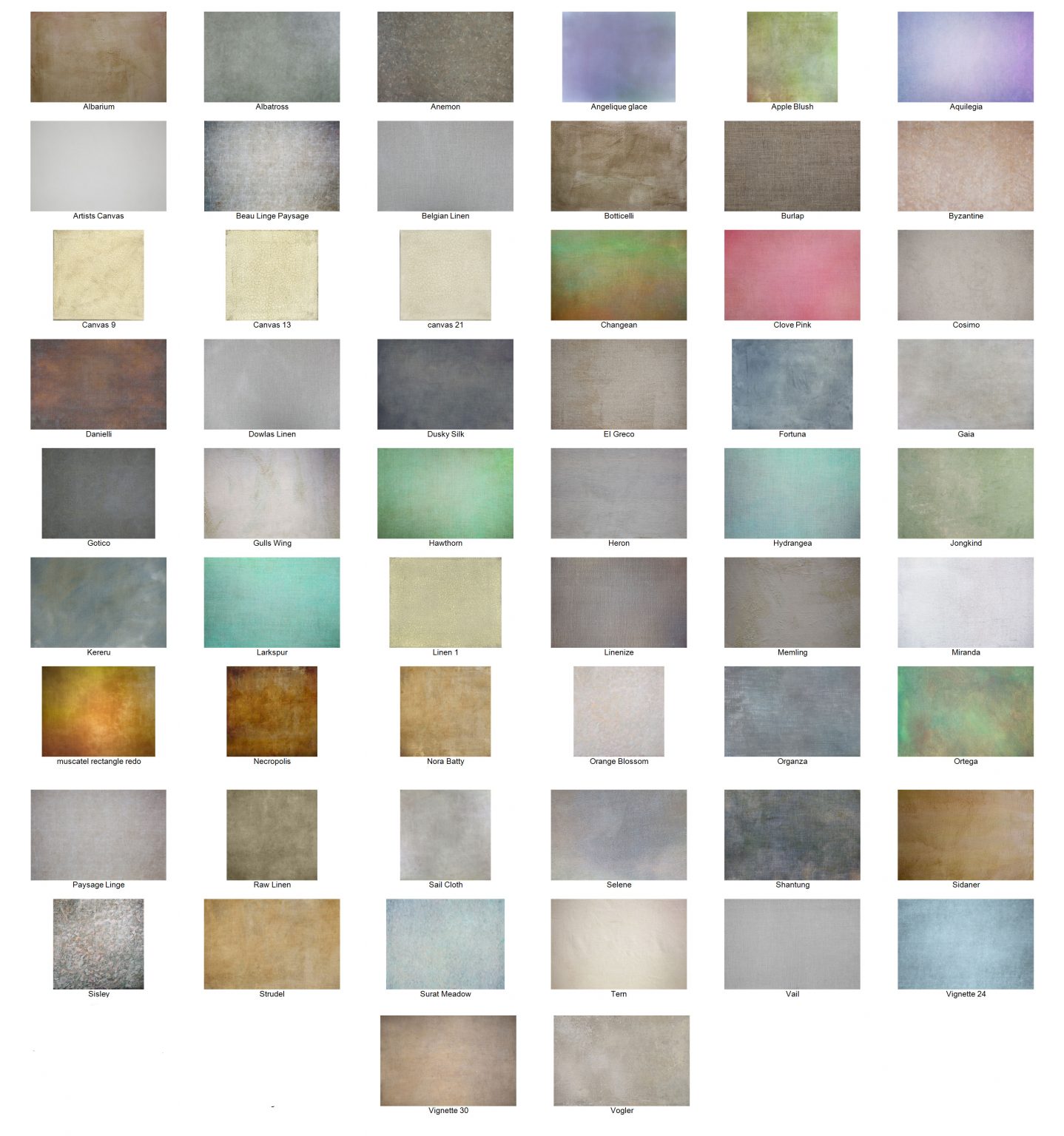 Canvas Texture Selection - Flypaper Textures