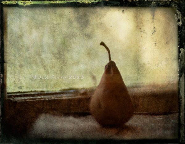 Pear in the window with added Flypaper textures
